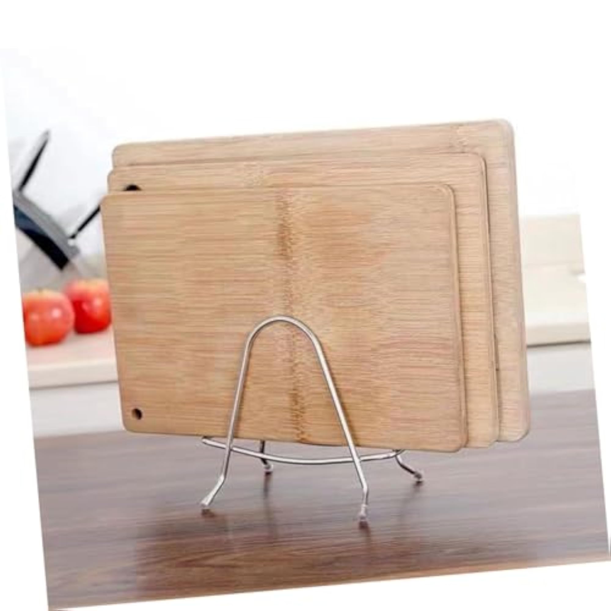 4Pcs Stainless Steel Cutting Board Rack Set Pot Lid Holder